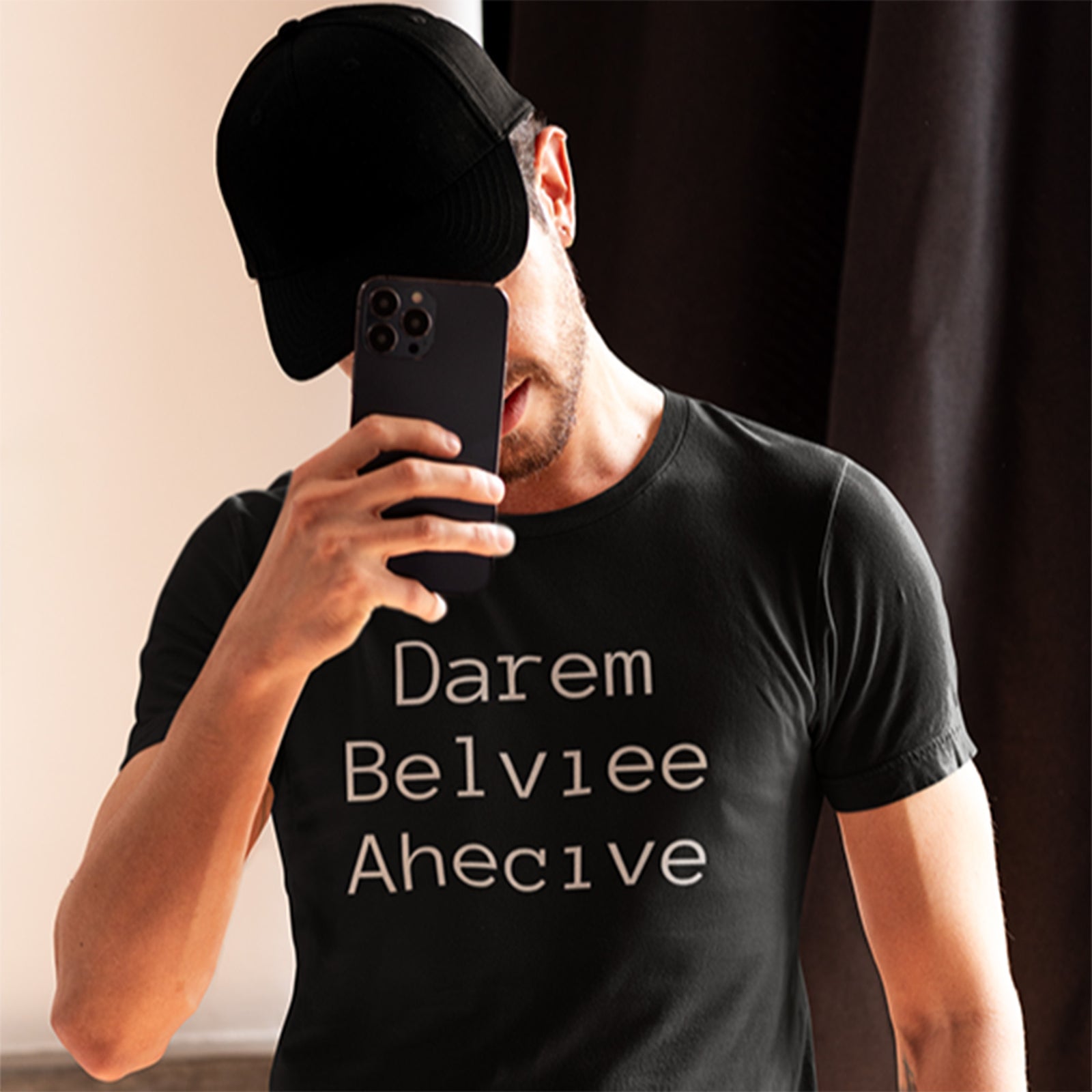 Men's Tee Dream, Believe, Achieve Scrambled Letters T-Shirt - I Live To